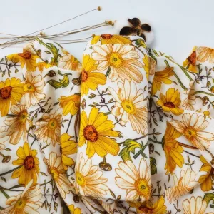 100% Bamboo Cotton swaddle muslin wrap - Daisy