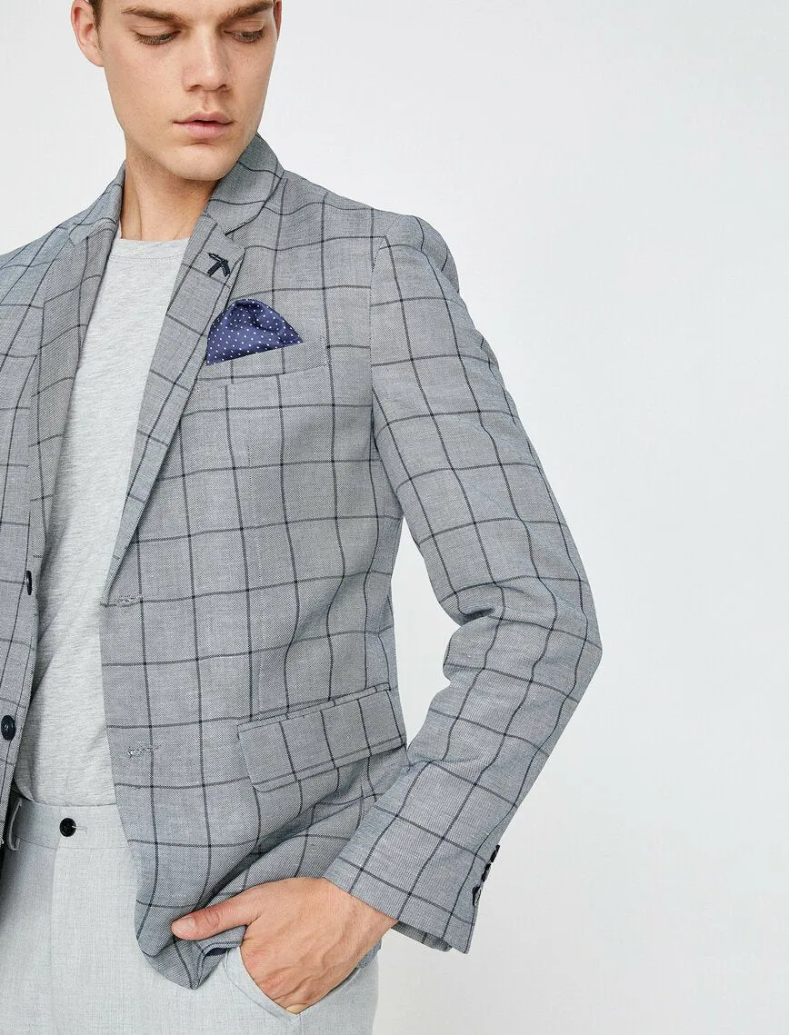 10841 Grey Check Blazer