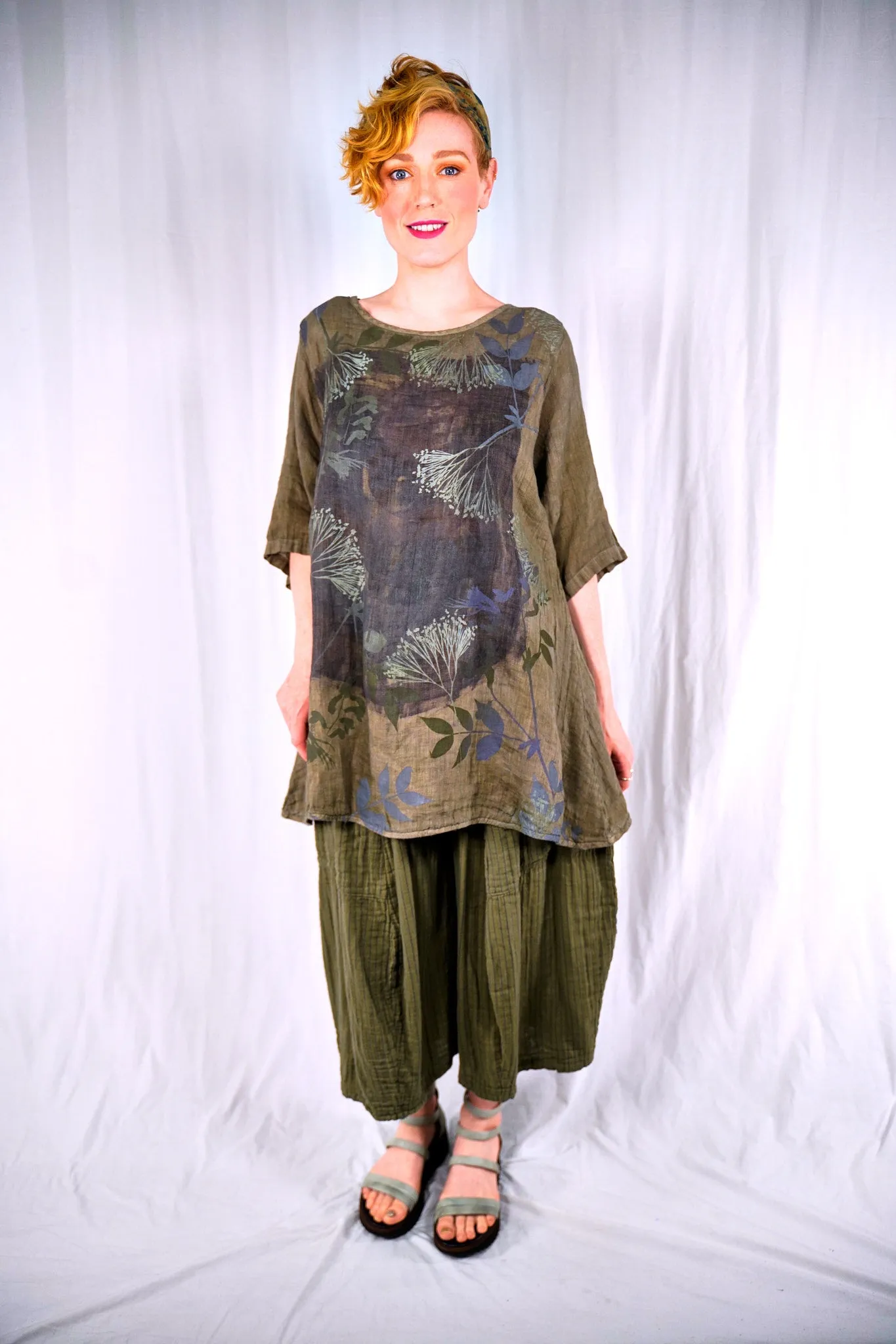 1210HD Linen Simple Tunic Terra Verte-P