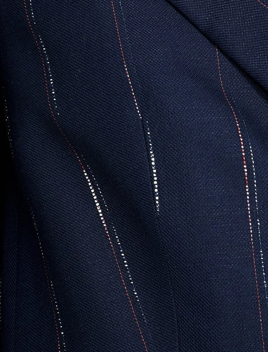 14957 Navy Blue Striped Jacket