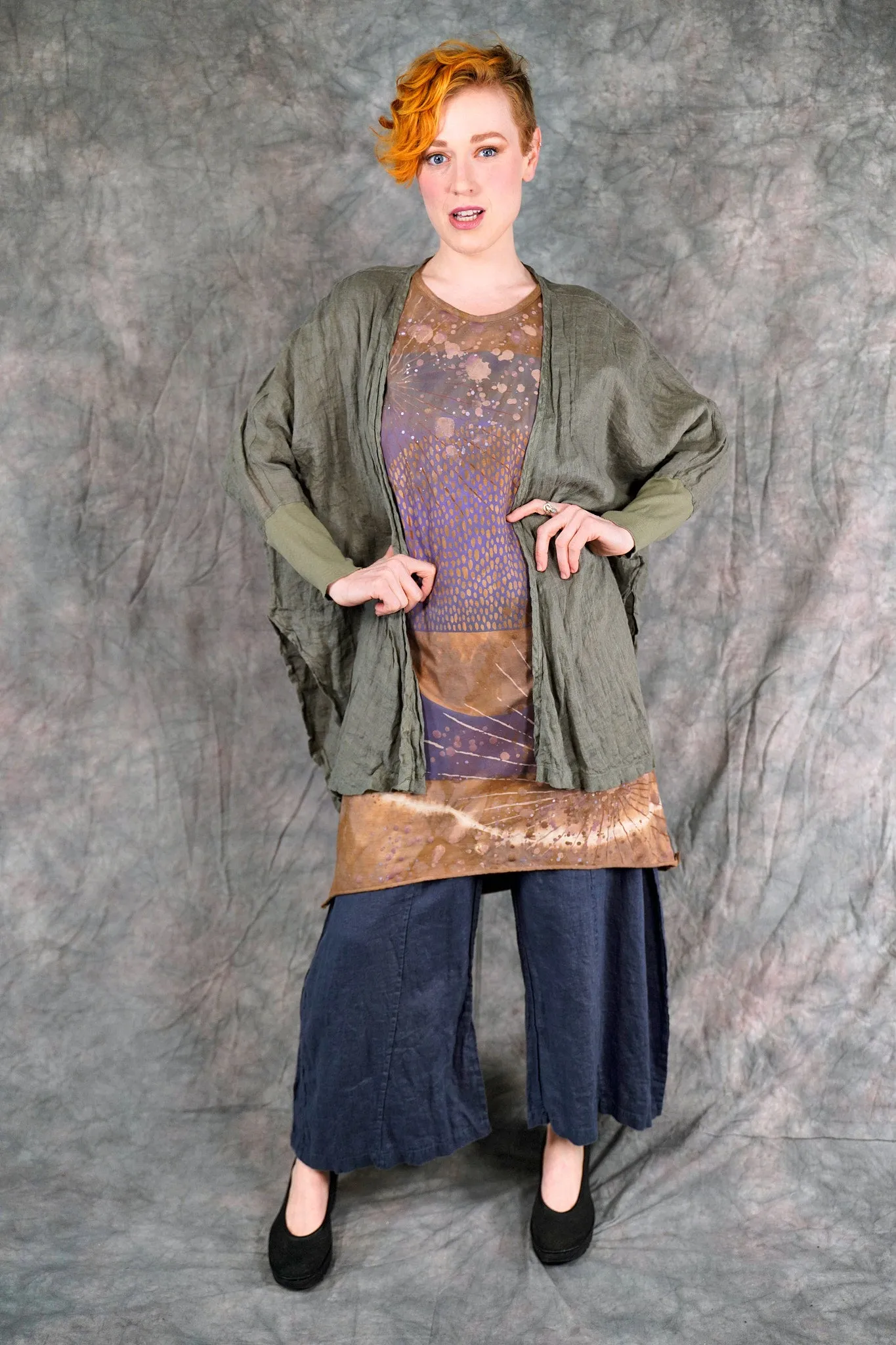 1564HD Euro Slim Fit Art Tunic Cocoa Violet Rainball-P