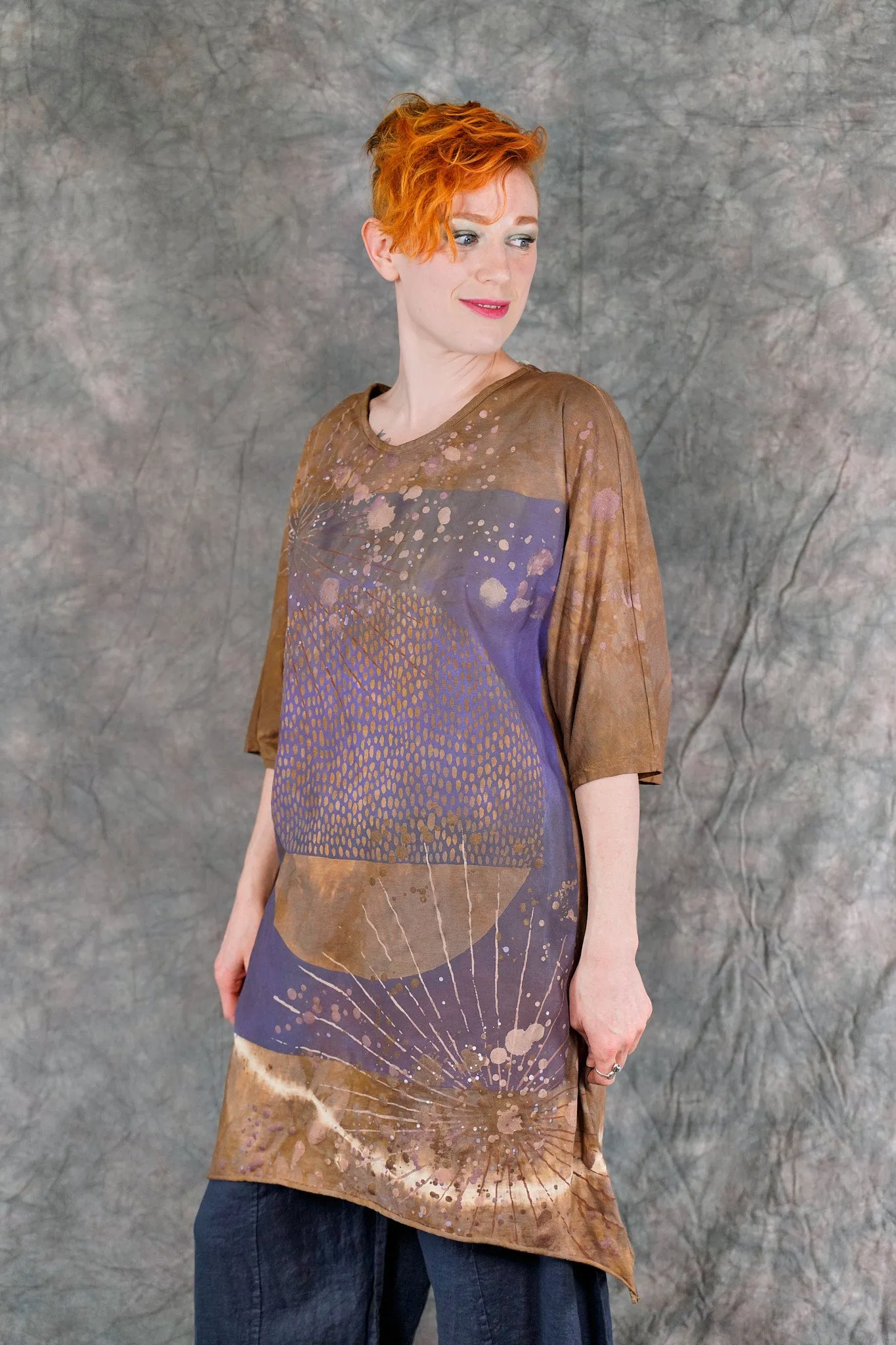 1564HD Euro Slim Fit Art Tunic Cocoa Violet Rainball-P