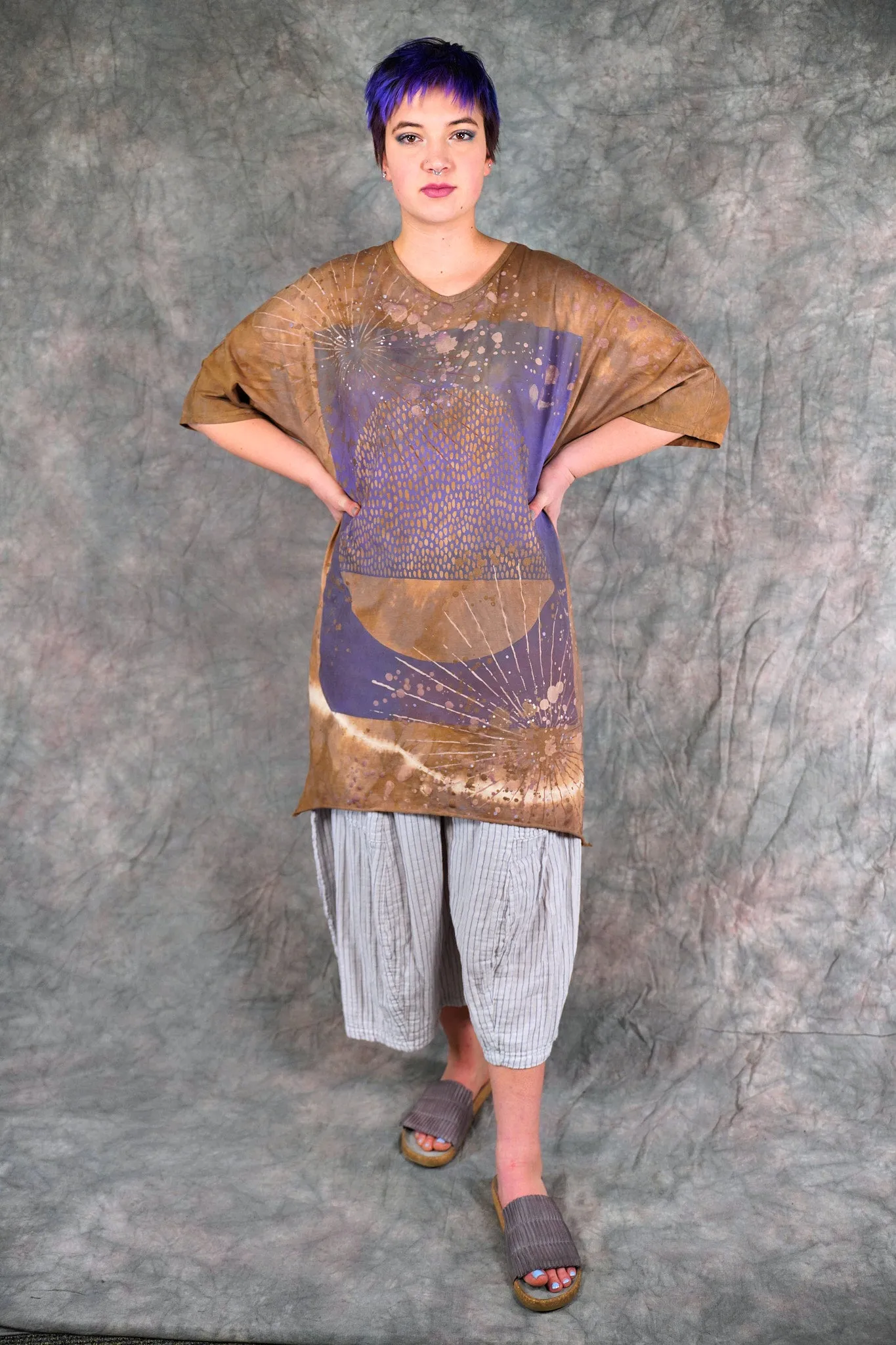 1564HD Euro Slim Fit Art Tunic Cocoa Violet Rainball-P