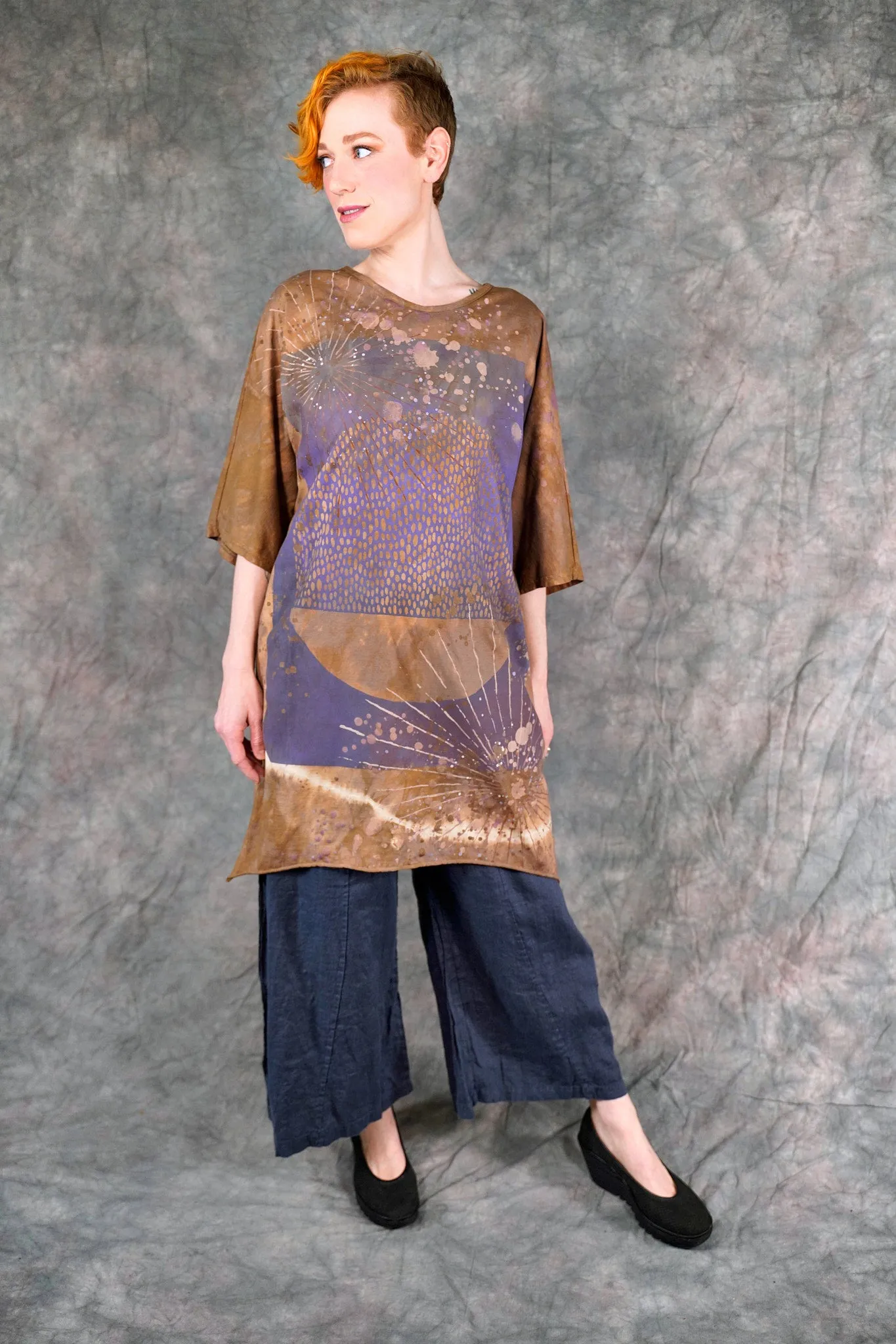 1564HD Euro Slim Fit Art Tunic Cocoa Violet Rainball-P