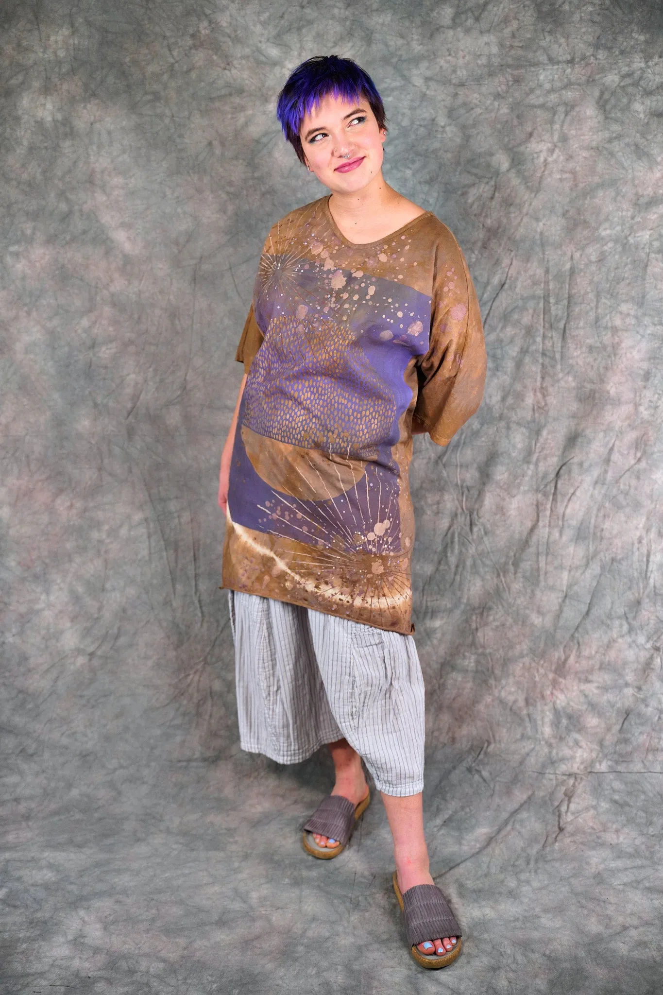 1564HD Euro Slim Fit Art Tunic Cocoa Violet Rainball-P