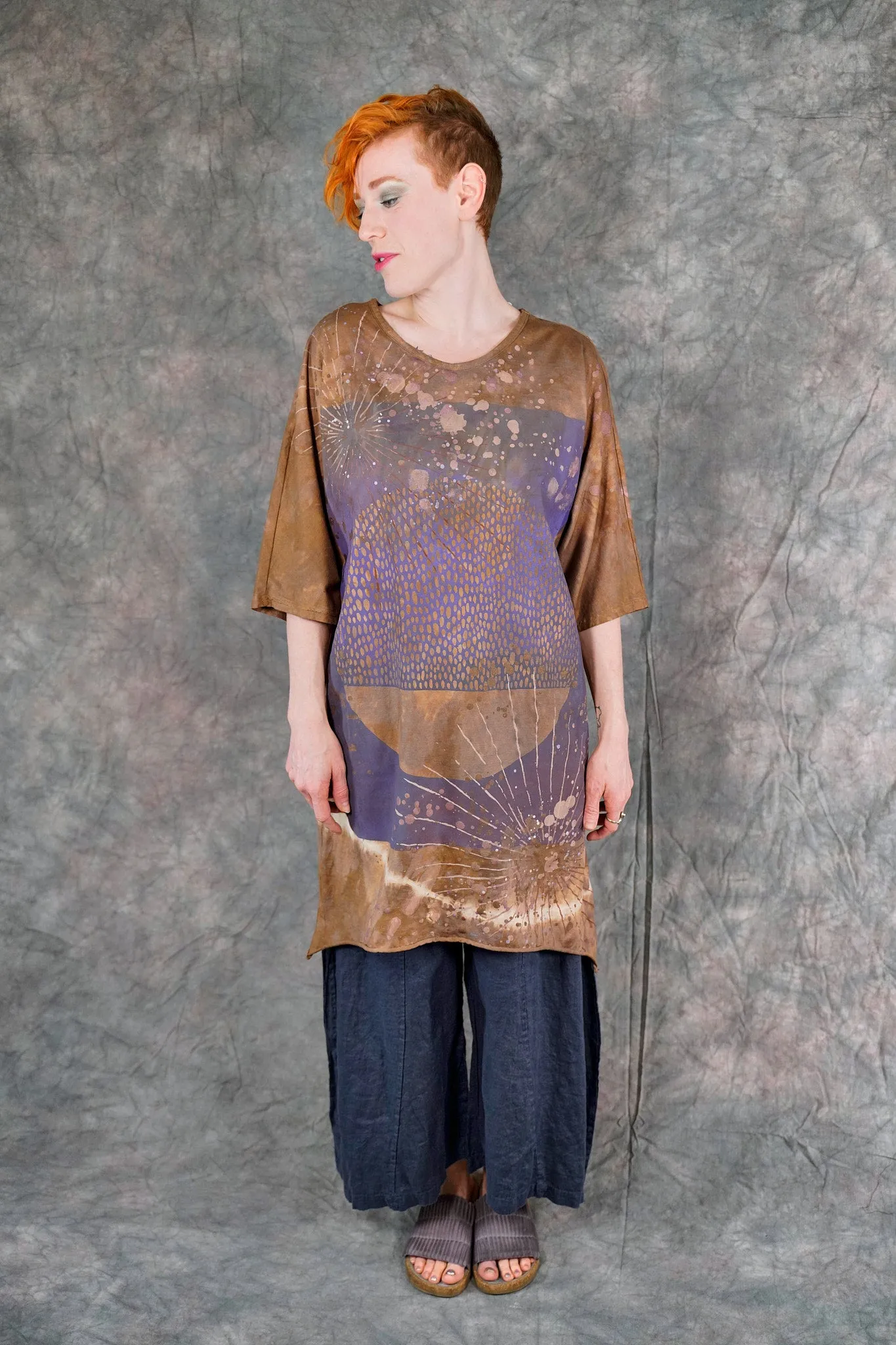 1564HD Euro Slim Fit Art Tunic Cocoa Violet Rainball-P