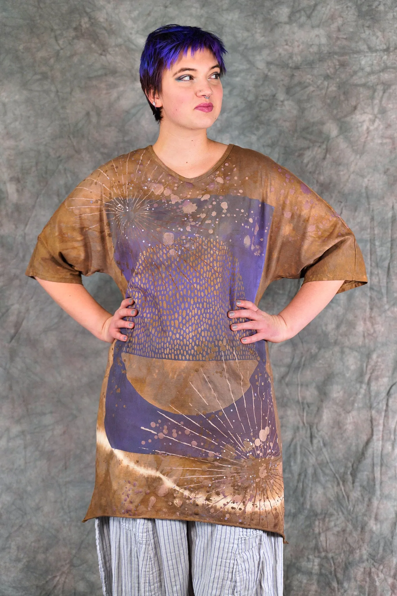 1564HD Euro Slim Fit Art Tunic Cocoa Violet Rainball-P