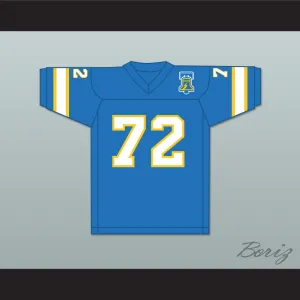 1974-75 WFL Steve Chomyszak 72 Philadelphia Bell Road Football Jersey with Patch