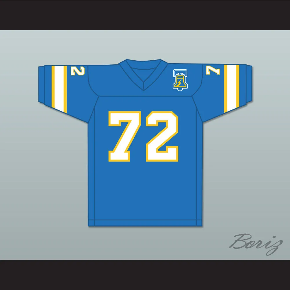 1974-75 WFL Steve Chomyszak 72 Philadelphia Bell Road Football Jersey with Patch