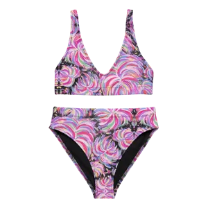 2 Piece High Waisted Bikini Set- "Fluffy" Design