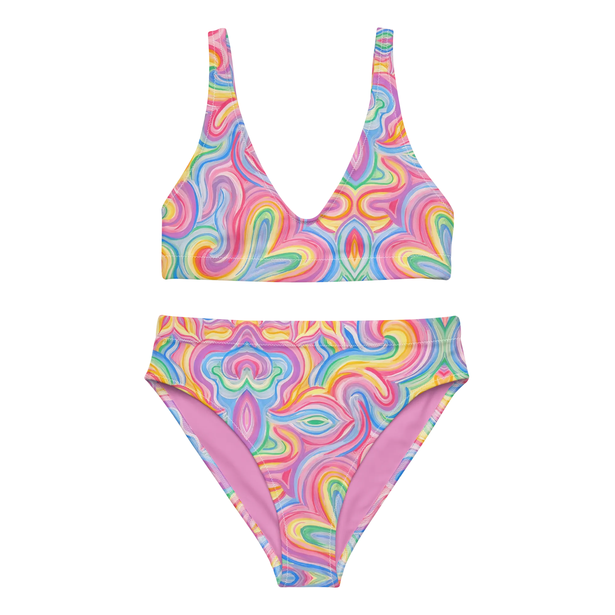 2 Piece High Waisted Bikini Set- "Unicorn" Design