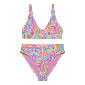 2 Piece High Waisted Bikini Set- "Unicorn" Design