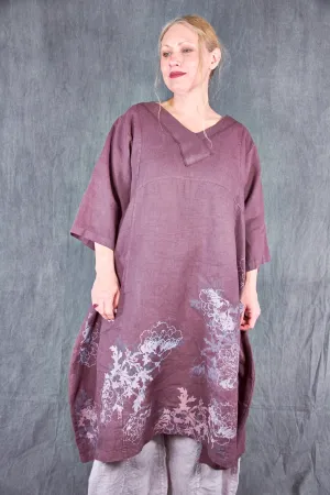 2133 Crossover Linen Tunic Incense-Meadow Flower