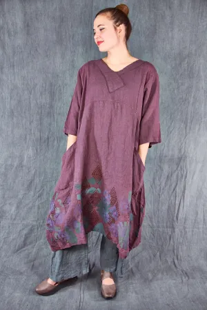 2133 Crossover Linen Tunic Incense-P
