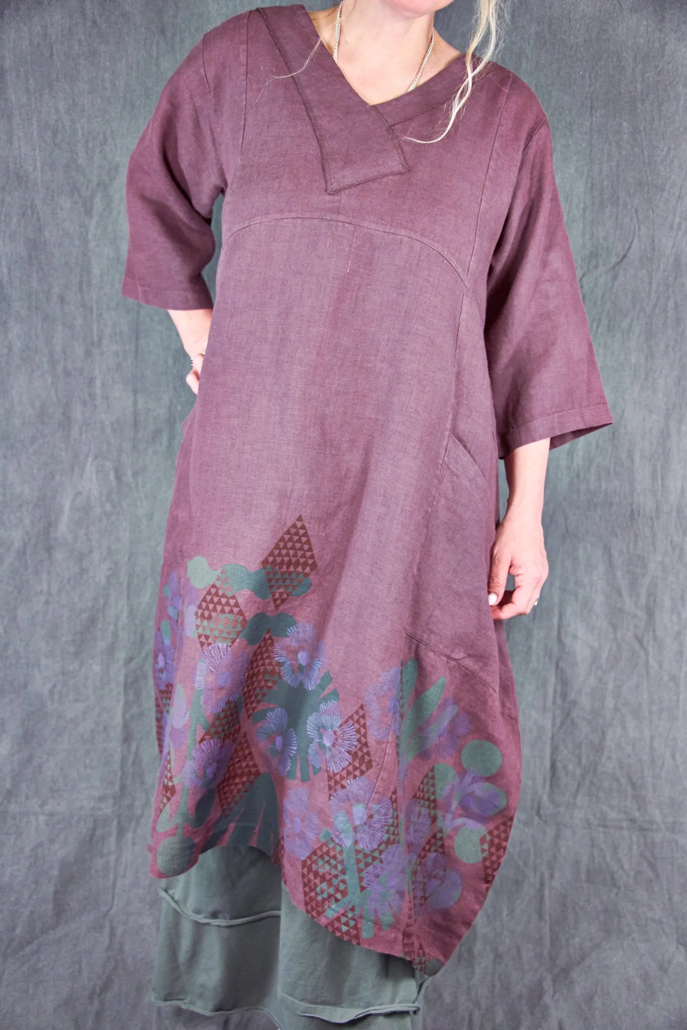 2133 Crossover Linen Tunic Incense-P
