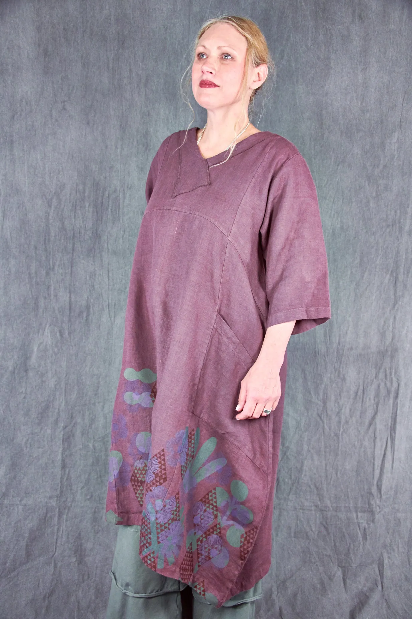2133 Crossover Linen Tunic Incense-P