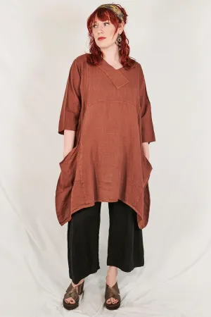 2133 Crossover Linen Tunic Mojave UnPrinted