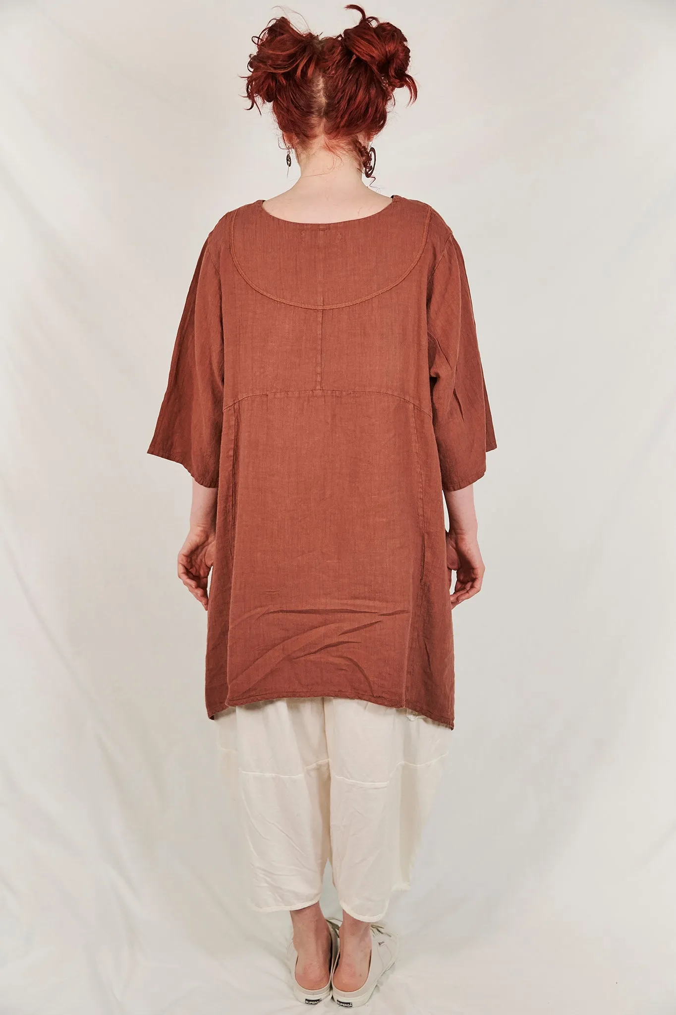 2133 Crossover Linen Tunic Mojave UnPrinted