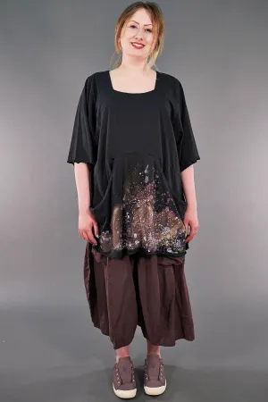 2187-2  Be Here Now Tunic Magpie Black-P