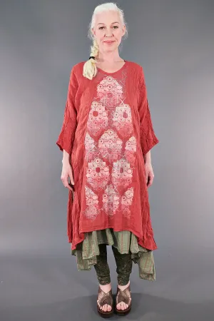 2193 Venetian Coral Front Lacy Print-P