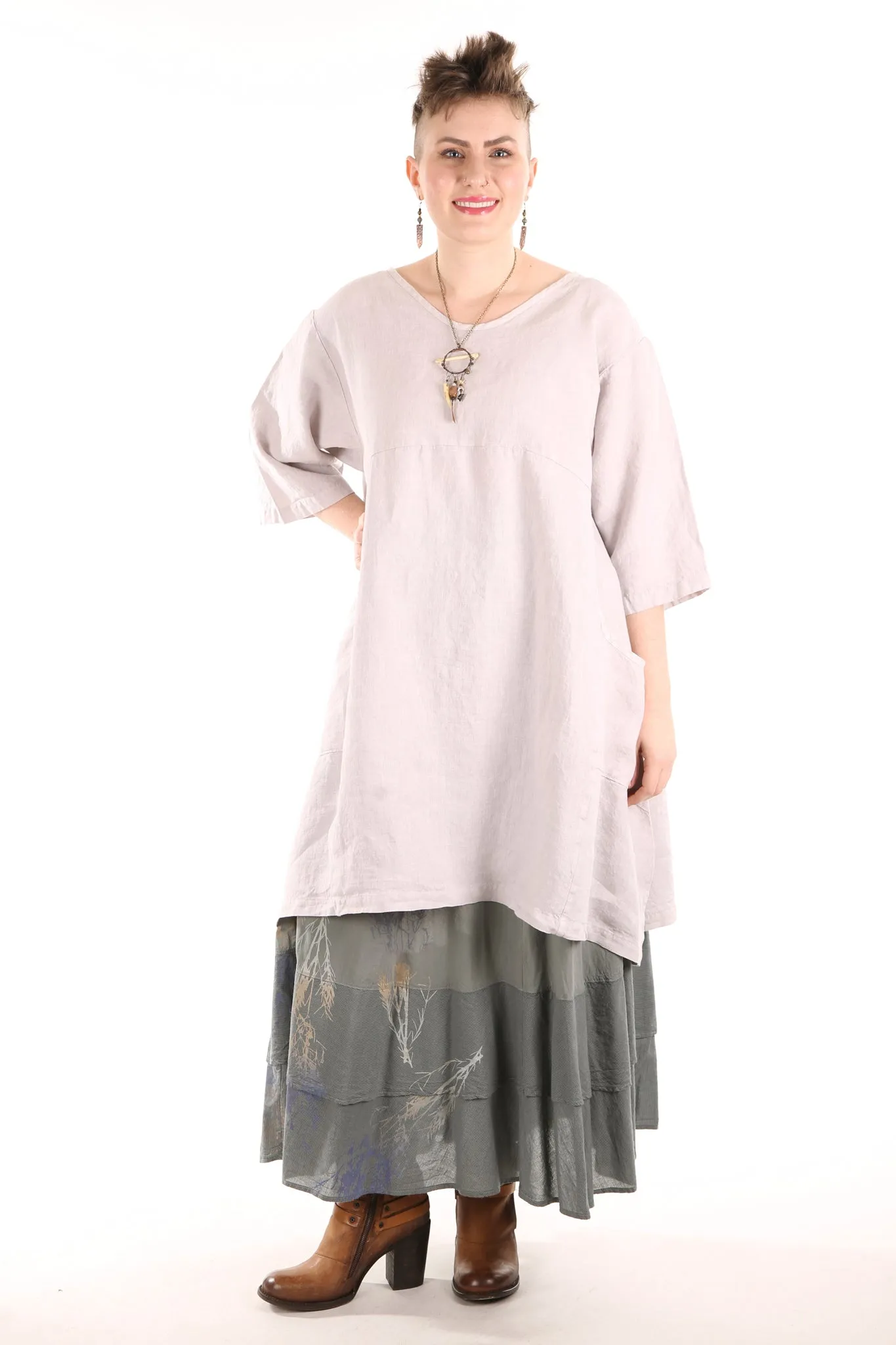 2257-OV Century Tunic- Pearl Unprinted