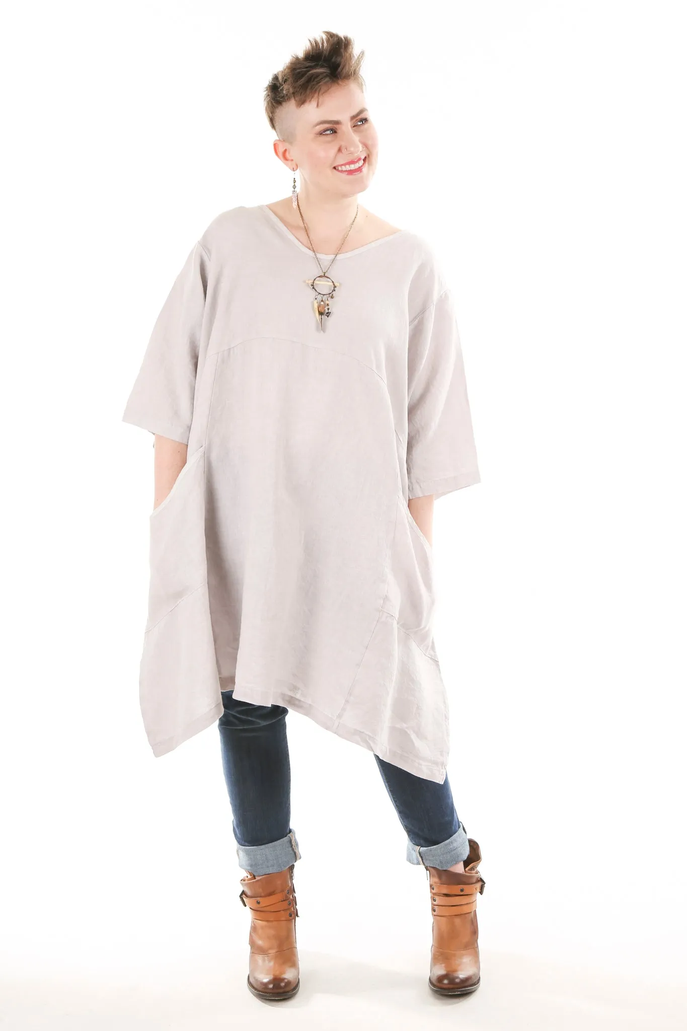 2257-OV Century Tunic- Pearl Unprinted