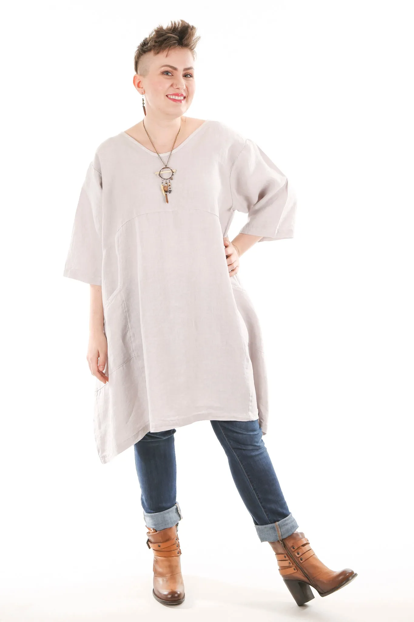 2257-OV Century Tunic- Pearl Unprinted