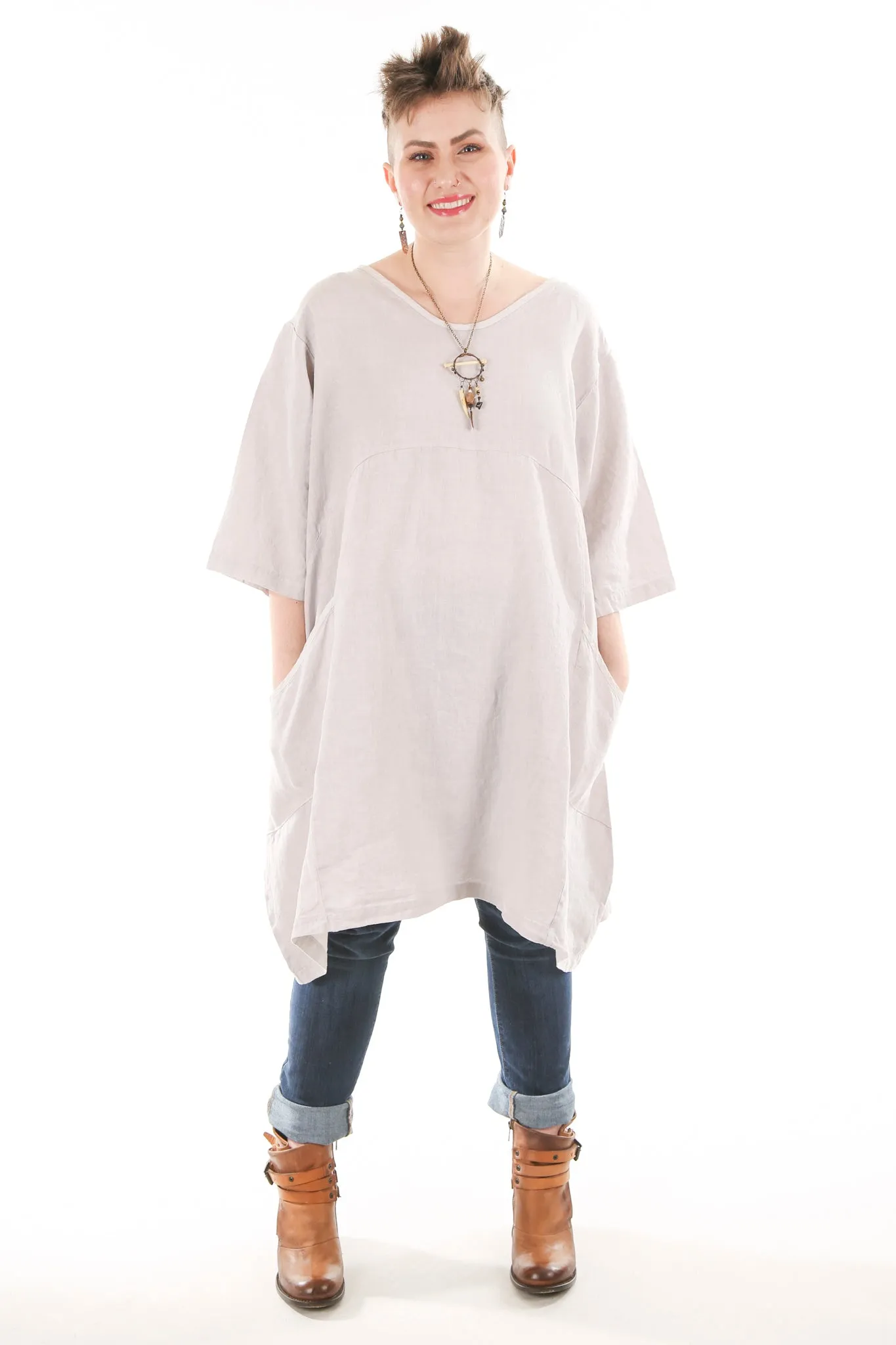 2257-OV Century Tunic- Pearl Unprinted