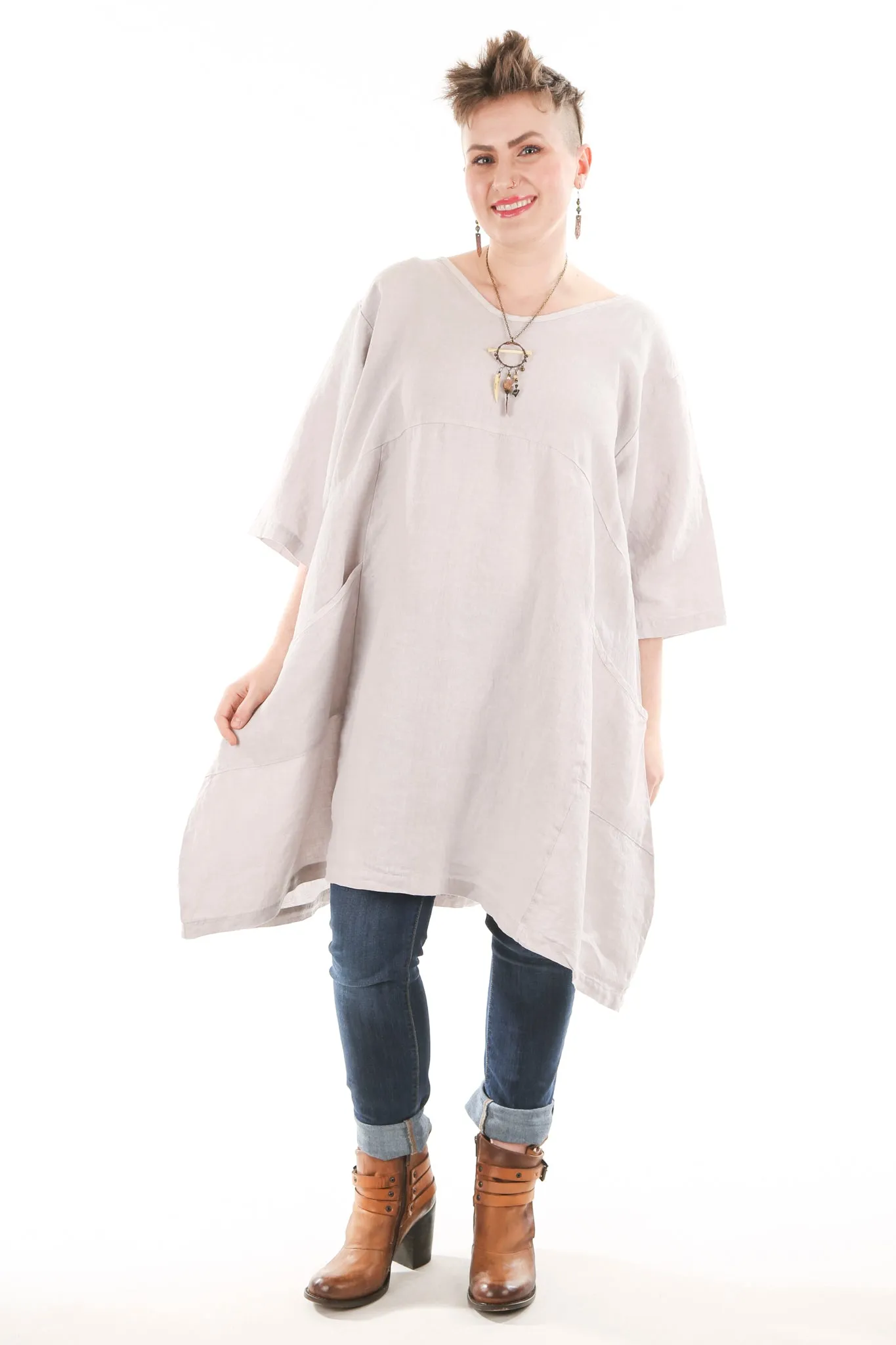 2257-OV Century Tunic- Pearl Unprinted