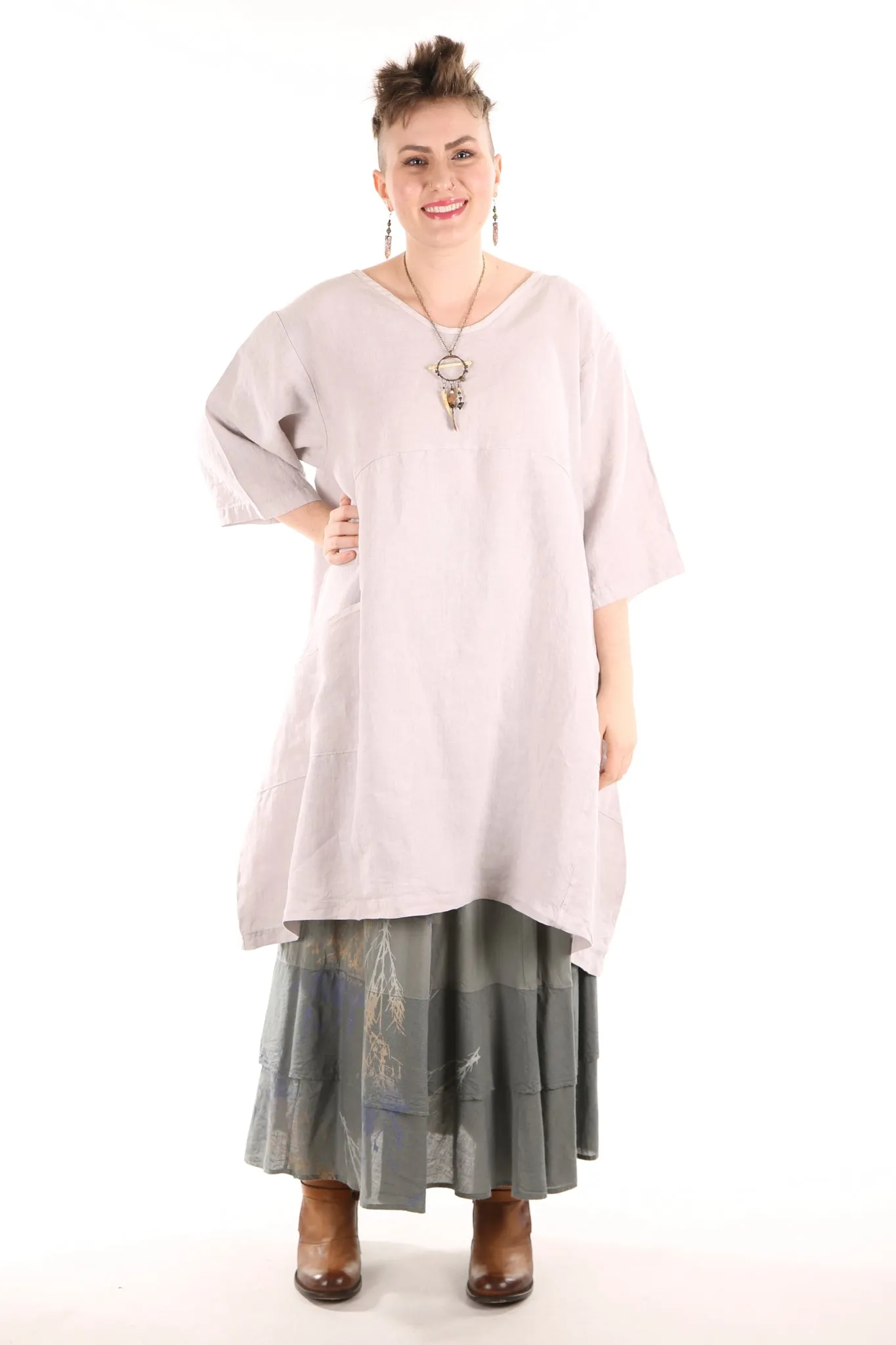 2257-OV Century Tunic- Pearl Unprinted