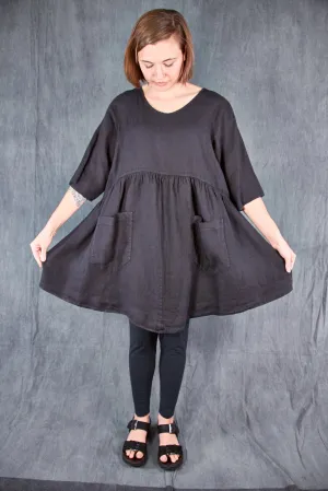 2259 Charleston Linen Tunic Black-U