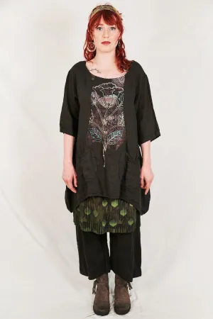 2265  Pinch Pocket Tunic Black-P
