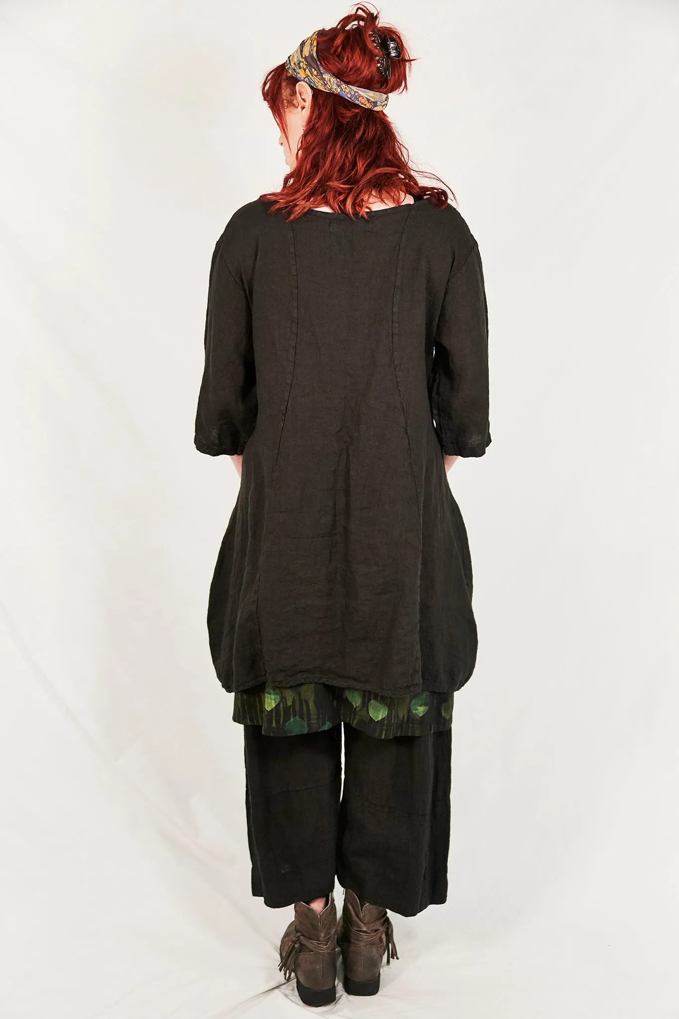 2265  Pinch Pocket Tunic Black-P