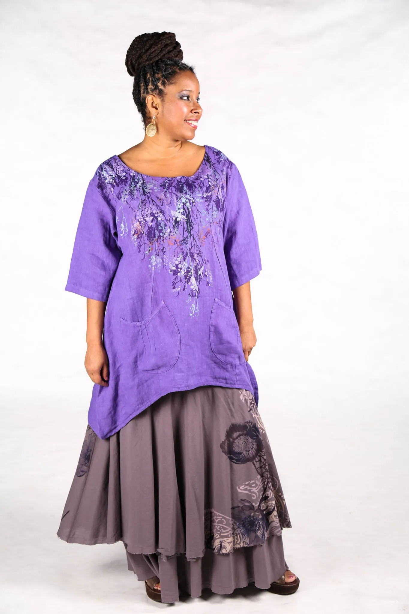 2265  Pinch Pocket Tunic Violet-P