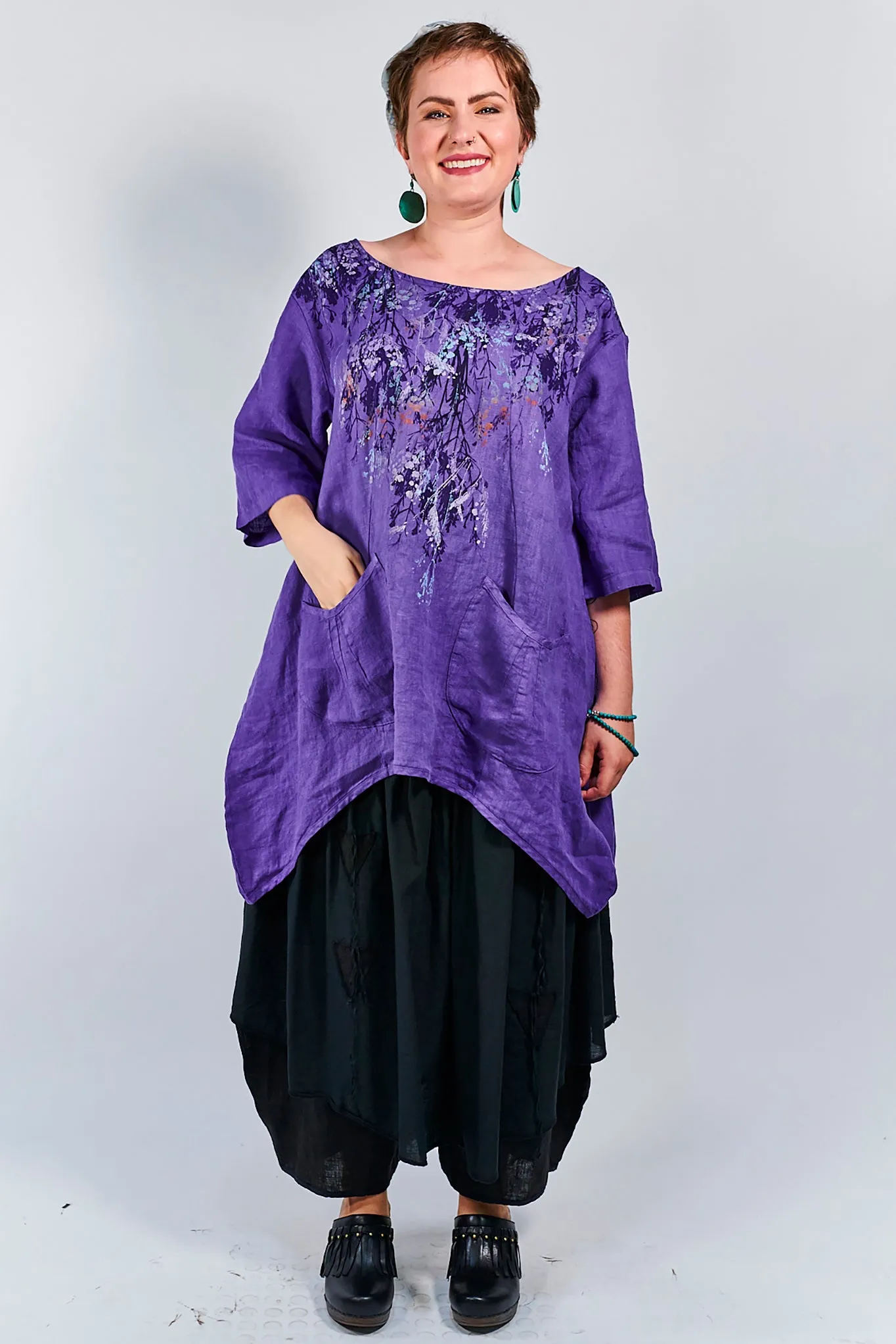 2265  Pinch Pocket Tunic Violet-P