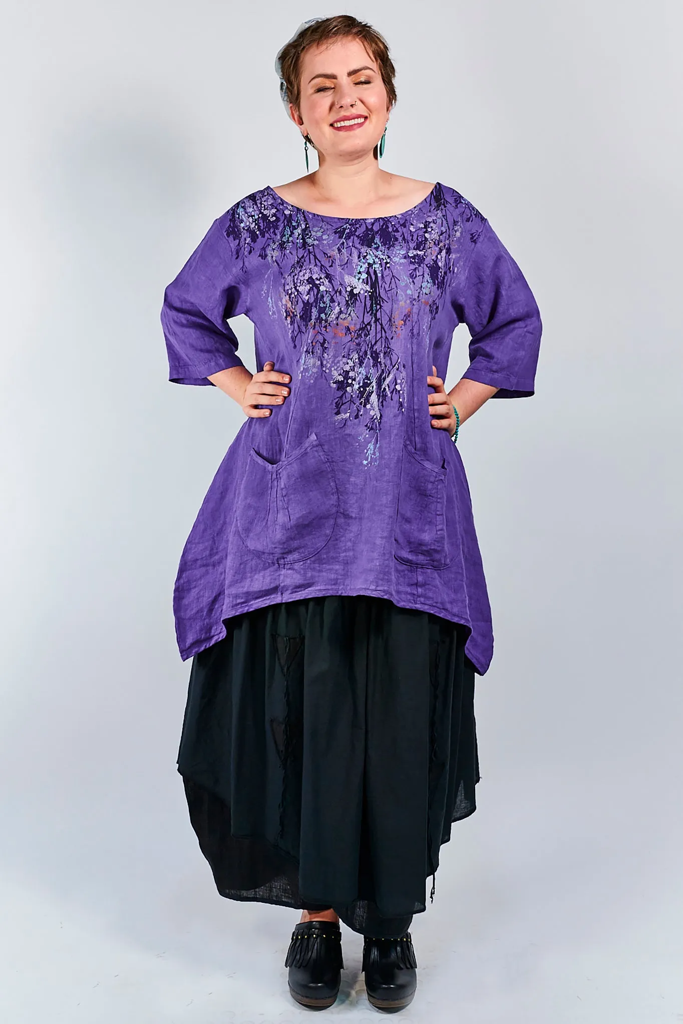 2265  Pinch Pocket Tunic Violet-P