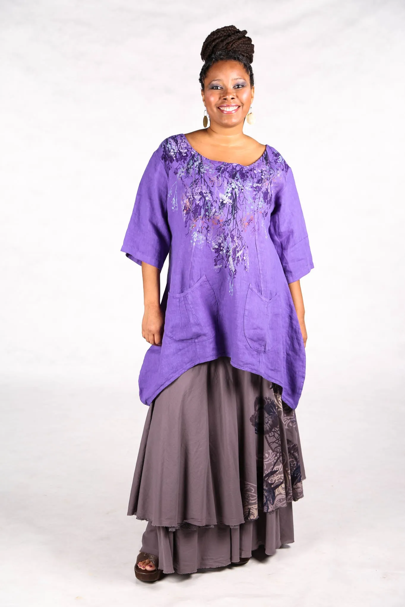 2265  Pinch Pocket Tunic Violet-P