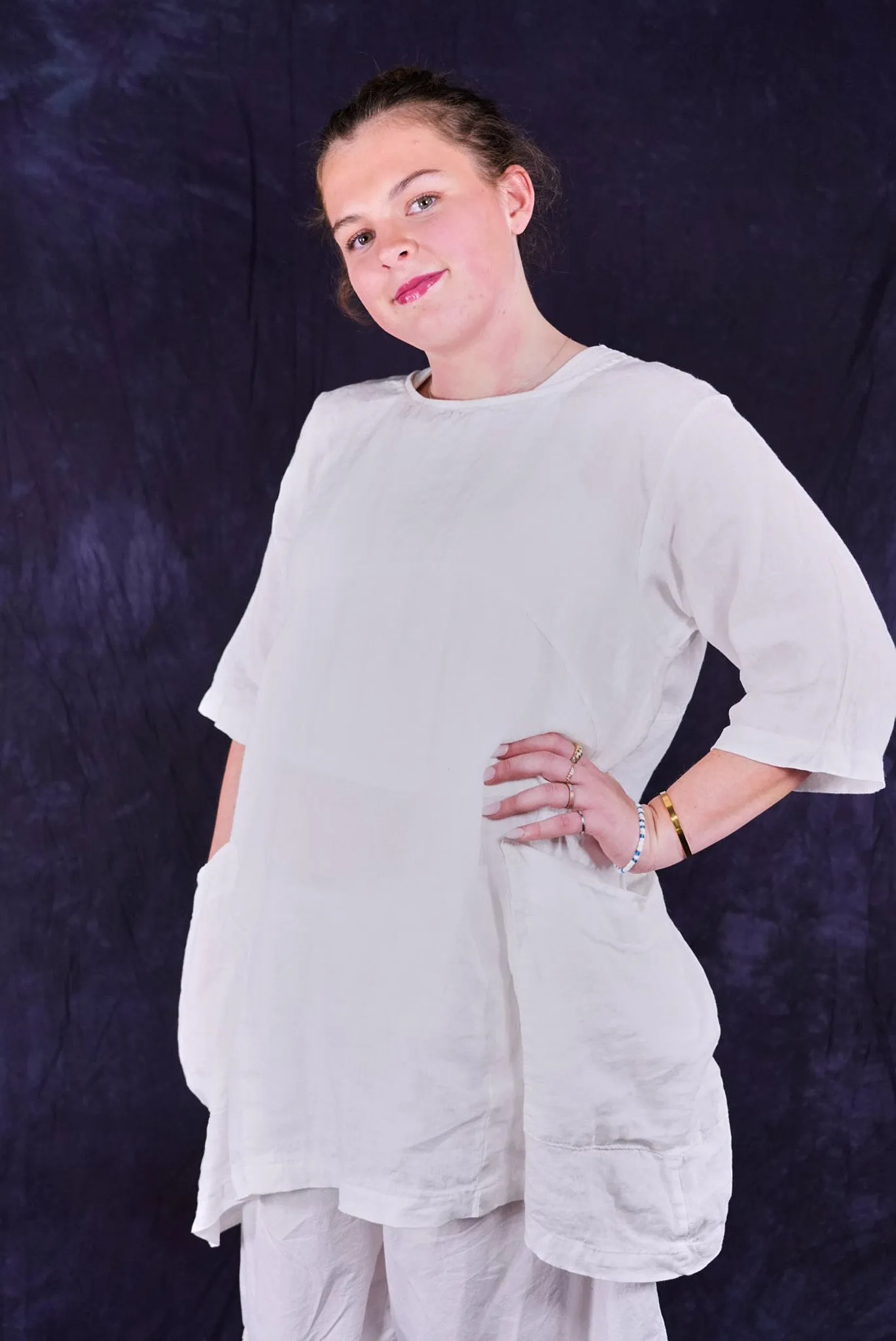 2270 Seaside Linen Tunic White-U