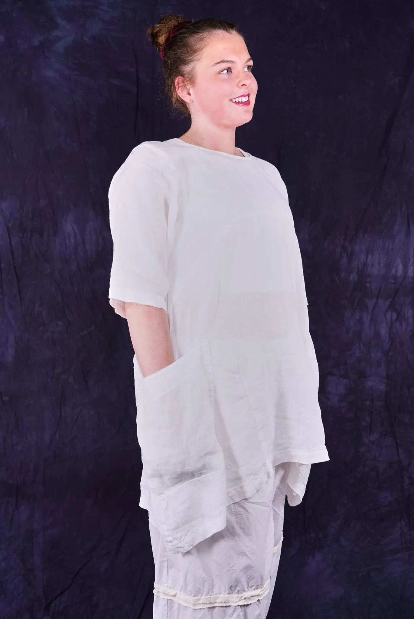 2270 Seaside Linen Tunic White-U
