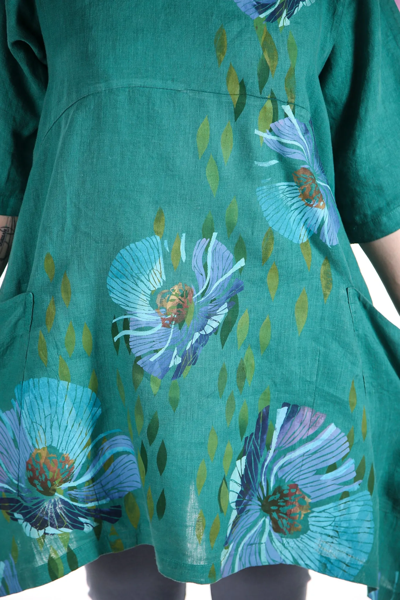 2270-Spring Linen Urchin Tunic Cadmium-P-morning glory