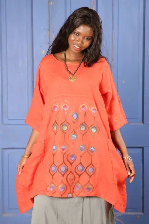 2270-Spring Linen Urchin Tunic Saffron-P