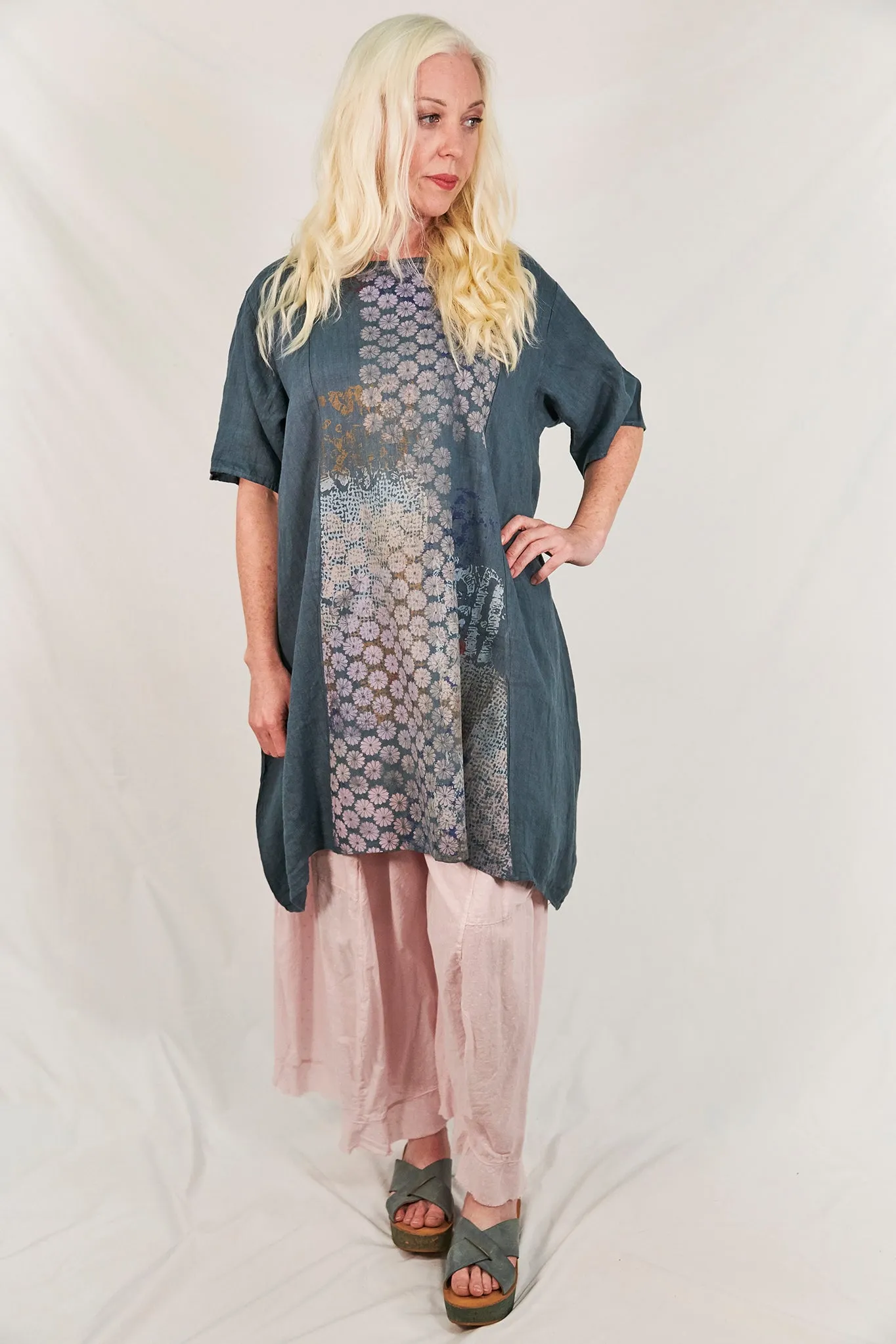 2281 Linen Urchin Tunic Kingfisher-P