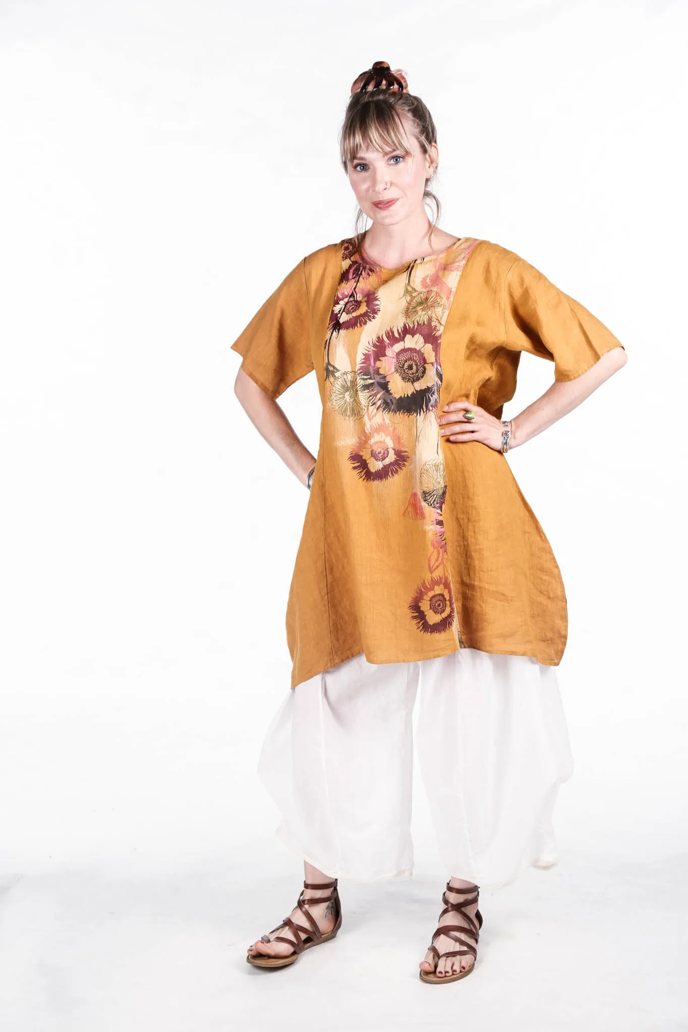 2281 Spring Linen Urchin Tunic Marigold - Bloom Market -P