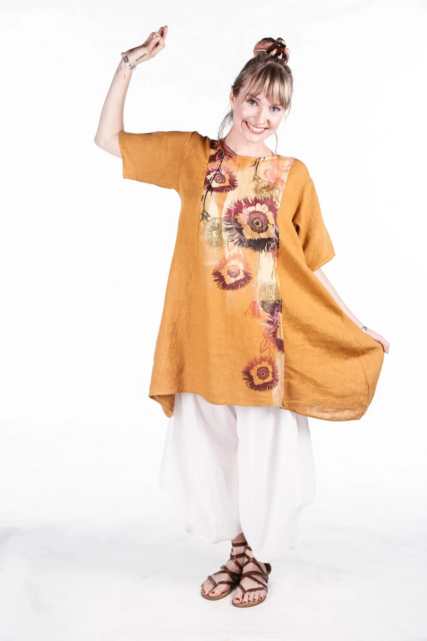 2281 Spring Linen Urchin Tunic Marigold - Bloom Market -P