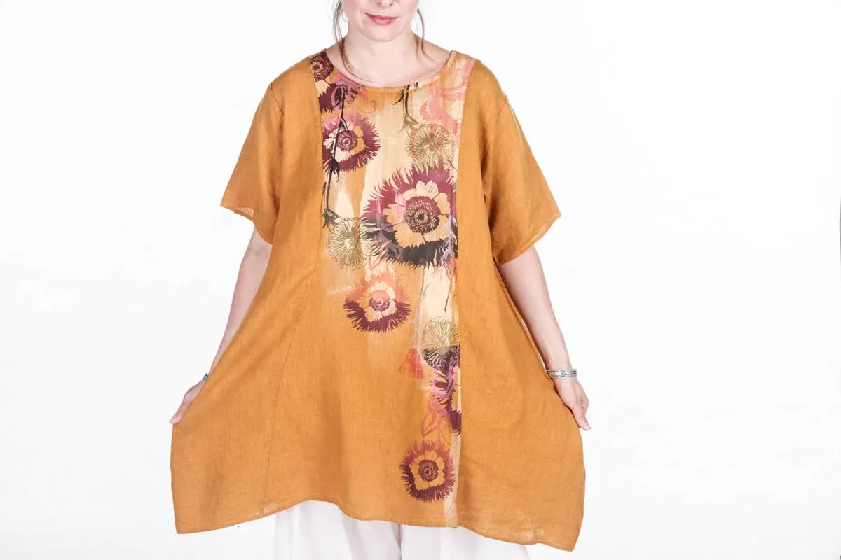 2281 Spring Linen Urchin Tunic Marigold - Bloom Market -P