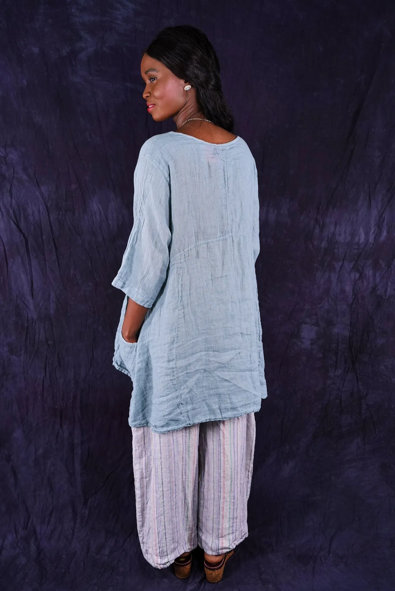 2315 Linen Zen Tunic Early Sky