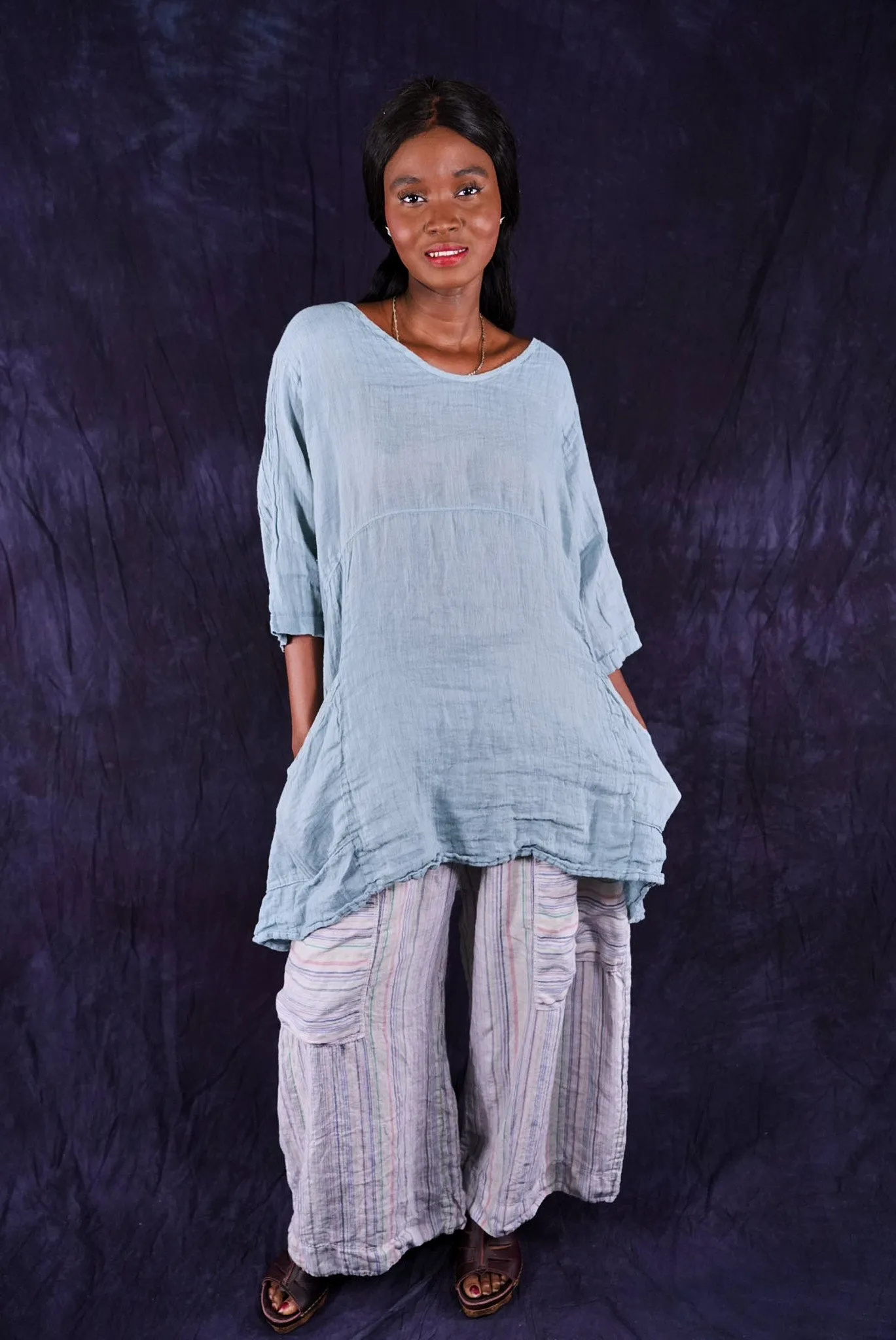 2315 Linen Zen Tunic Early Sky