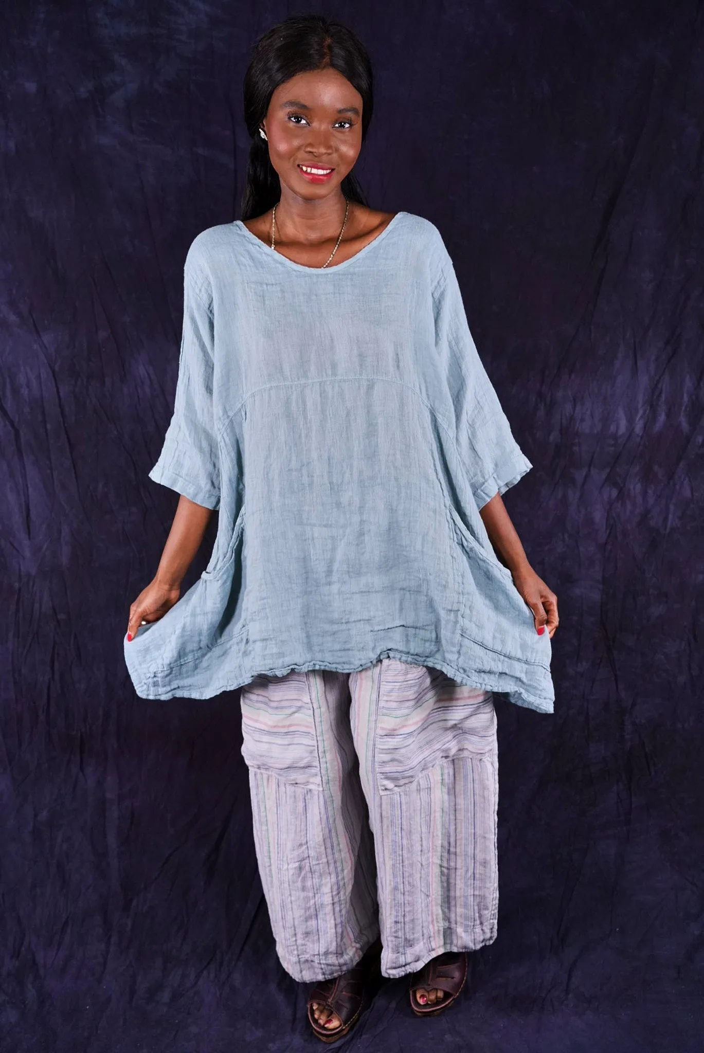 2315 Linen Zen Tunic Early Sky