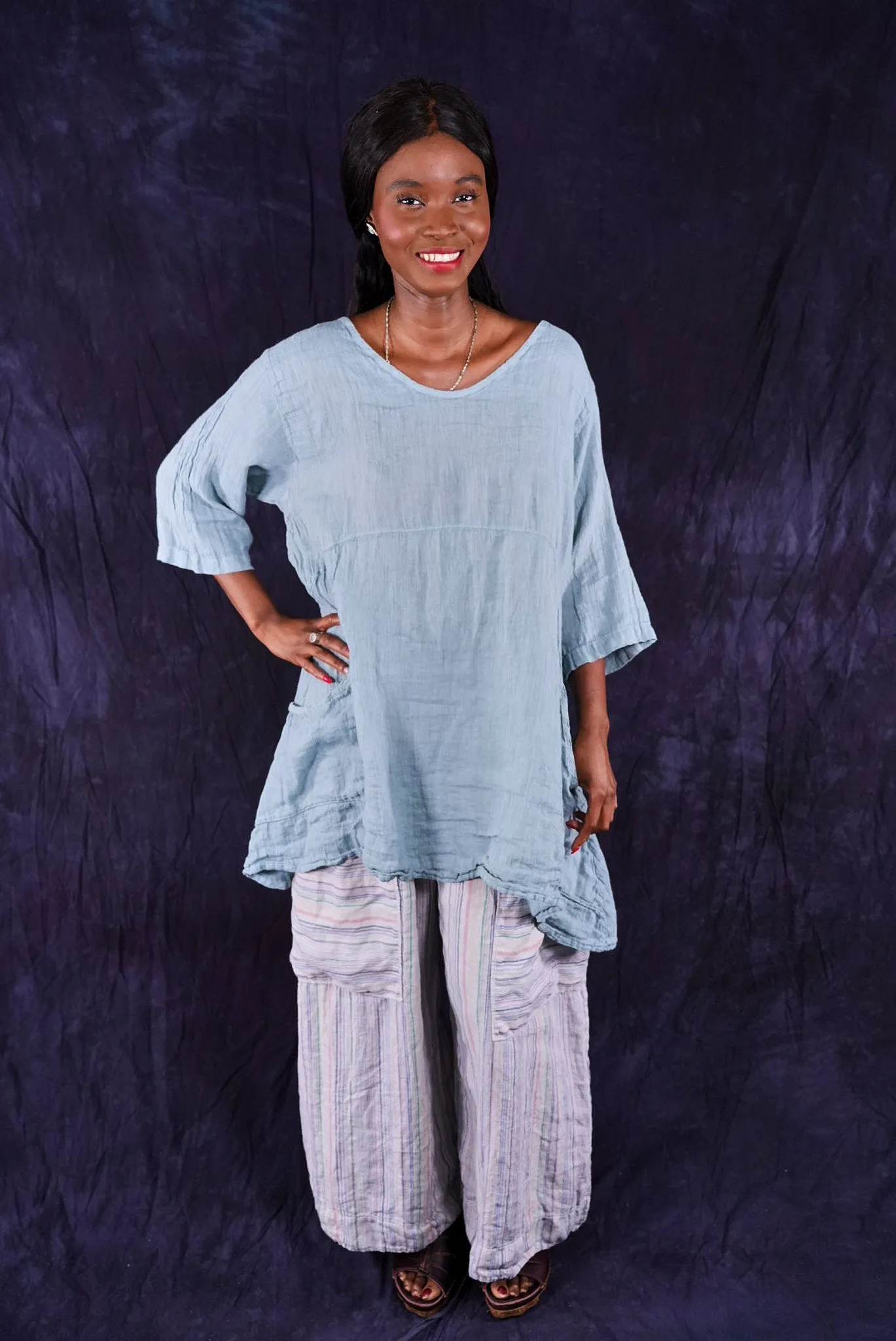 2315 Linen Zen Tunic Early Sky