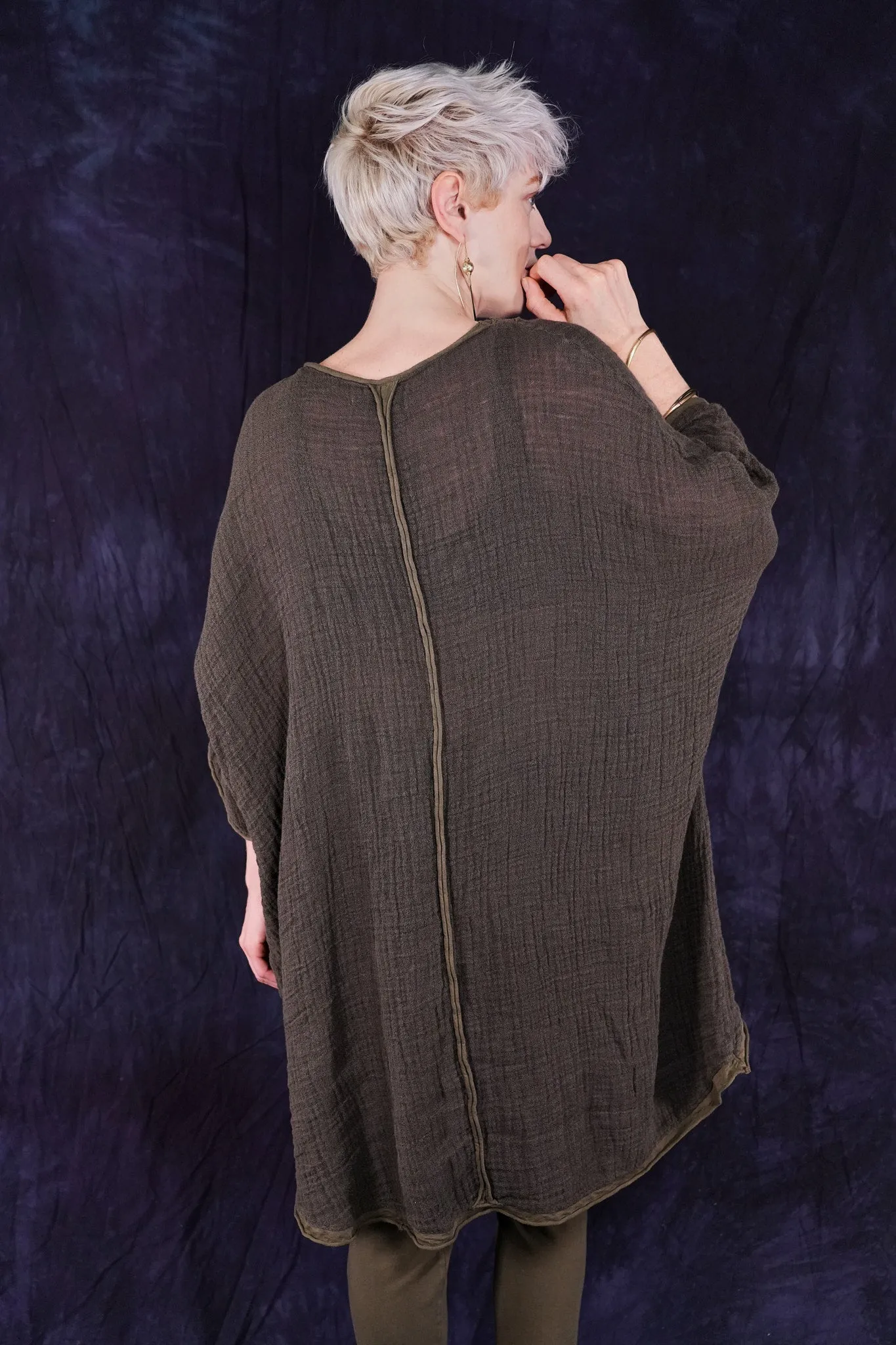 2364 Textured Summer Hi Lo Tunic Earth